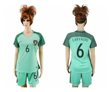 Women Portugal #6 Carvalho Away Soccer Country Jersey