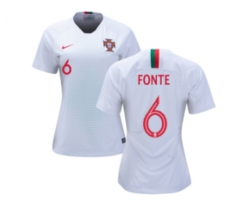 Women Portugal #6 Fonte Away Soccer Country Jersey