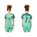 Women Portugal #7 Figo Away Soccer Country Jersey