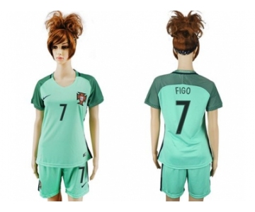 Women Portugal #7 Figo Away Soccer Country Jersey