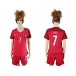 Women Portugal #7 Figo Home Soccer Country Jersey