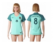 Women Portugal #8 J.Moutinho Away Soccer Country Jersey1