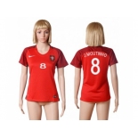 Women Portugal #8 J.Moutinho Home Soccer Country Jersey1