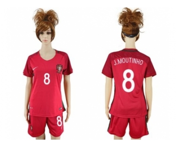 Women Portugal #8 J.Moutinho Home Soccer Country Jersey