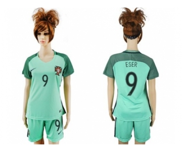 Women Portugal #9 Eser Away Soccer Country Jersey