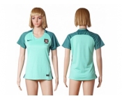 Women Portugal Blank Away Soccer Country Jersey1