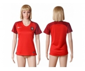 Women Portugal Blank Home Soccer Country Jersey1