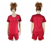 Women Portugal Blank Home Soccer Country Jersey