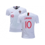 Portugal #10 J.Mario Away Kid Soccer Country Jersey