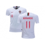 Portugal #11 Bernardo Away Kid Soccer Country Jersey