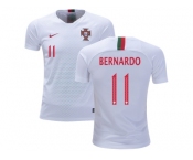 Portugal #11 Bernardo Away Kid Soccer Country Jersey