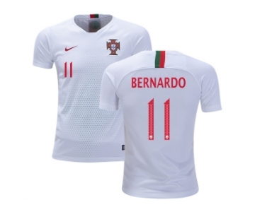 Portugal #11 Bernardo Away Kid Soccer Country Jersey