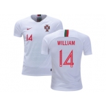 Portugal #14 William Away Kid Soccer Country Jersey