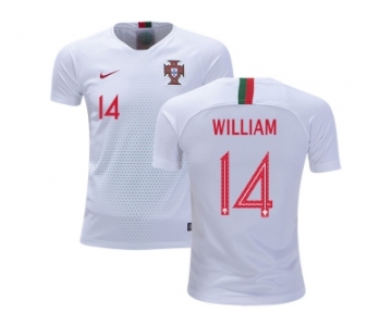 Portugal #14 William Away Kid Soccer Country Jersey