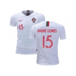 Portugal #15 Andre Gomes Away Kid Soccer Country Jersey