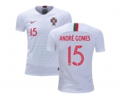 Portugal #15 Andre Gomes Away Kid Soccer Country Jersey