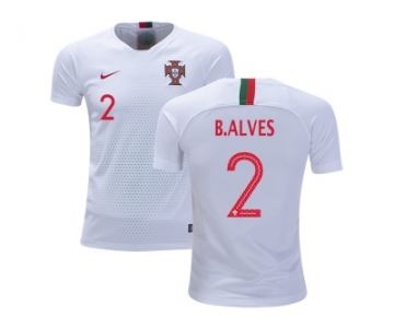 Portugal #2 B.Alves Away Kid Soccer Country Jersey