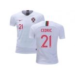 Portugal #21 Cedric Away Kid Soccer Country Jersey