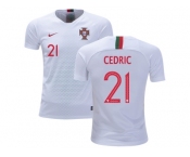 Portugal #21 Cedric Away Kid Soccer Country Jersey