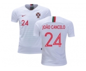 Portugal #24 Joao Cancelo Away Kid Soccer Country Jersey