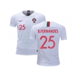 Portugal #25 B.Fernandes Away Kid Soccer Country Jersey