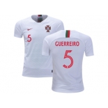 Portugal #5 Guerreiro Away Kid Soccer Country Jersey