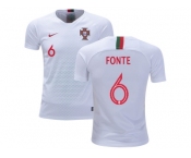 Portugal #6 Fonte Away Kid Soccer Country Jersey