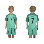 Portugal #7 Figo Away Kid Soccer Country Jersey