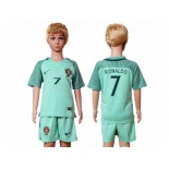 Portugal #7 Ronaldo Away Kid Soccer Country Jersey