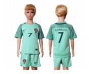 Portugal #7 Ronaldo Away Kid Soccer Country Jersey