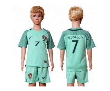 Portugal #7 Ronaldo Away Kid Soccer Country Jersey