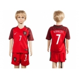 Portugal #7 Ronaldo Home Kid Soccer Country Jersey