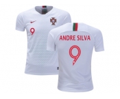 Portugal #9 Andre Silva Away Kid Soccer Country Jersey