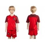 Portugal Blank Home Kid Soccer Country Jersey