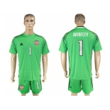 Russia #1 Akinfeev Green Goalkeeper Soccer Country Jersey