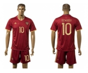 Russia #10 Dzagoev Red Home Soccer Country Jersey