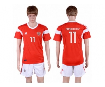 Russia #11 Zabolotny Home Soccer Country Jersey