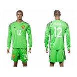 Russia #12 Lodigin Green Goalkeeper Long Sleeves Soccer Country Jersey