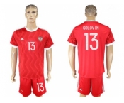 Russia #13 Golovin Federation Cup Home Soccer Country Jersey