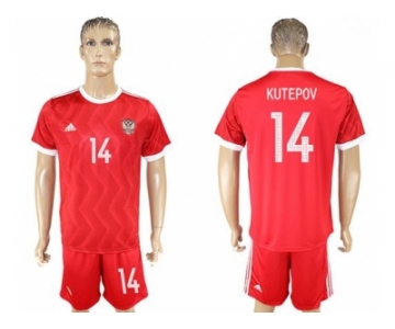 Russia #14 Kutepov Federation Cup Home Soccer Country Jersey