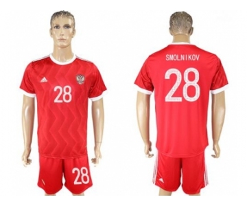 Russia #28 Smolnikov Federation Cup Home Soccer Country Jersey