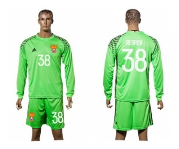 Russia #38 Rebrov Green Goalkeeper Long Sleeves Soccer Country Jersey