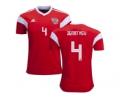 Russia #4 Ignatyev Home Soccer Country Jersey