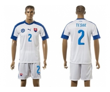 Slovakia #2 Tesak Home Soccer Country Jersey