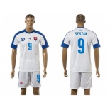 Slovakia #9 Sestak Home Soccer Country Jersey