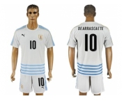 Uruguay #10 Dearrascaete Away Soccer Country Jersey