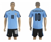 Uruguay #10 Dearrascaete Home Soccer Country Jersey