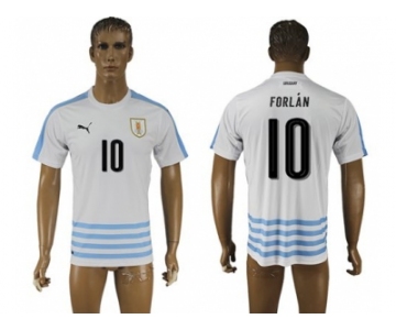 Uruguay #10 Forlan Away Soccer Country Jersey1