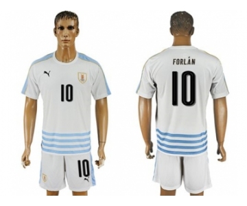 Uruguay #10 Forlan Away Soccer Country Jersey