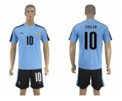 Uruguay #10 Forlan Home Soccer Country Jersey